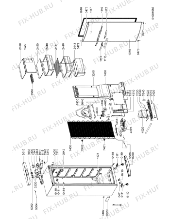 Схема №1 WRF401 IX с изображением Часть корпуса для холодильной камеры Whirlpool 481246418197