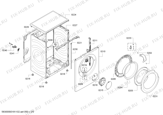 Взрыв-схема стиральной машины Bosch WLK2027FPL - Схема узла 02
