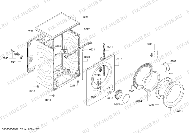 Схема №1 WS12K261HK iQ500 iSensoric с изображением Панель управления для стиралки Siemens 11006669