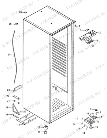 Взрыв-схема холодильника Quelle QL9E (0C) - Схема узла Cabinet + armatures