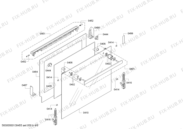 Взрыв-схема плиты (духовки) Bosch HBA23B550W - Схема узла 04