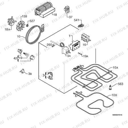 Взрыв-схема плиты (духовки) Privileg 179363_60821 - Схема узла Electrical equipment 268