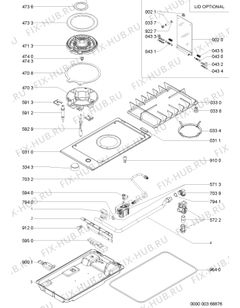 Схема №1 AKT 306/IX с изображением Решетка на поверхность для плиты (духовки) Whirlpool 481245858457