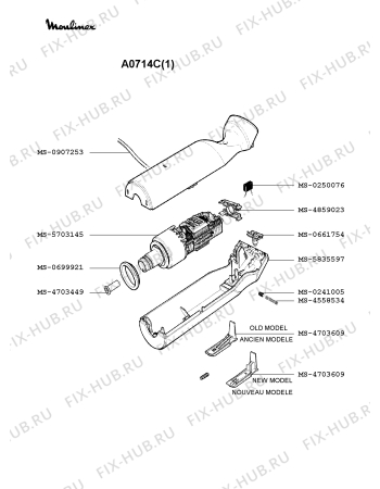 Взрыв-схема блендера (миксера) Moulinex A0714C(1) - Схема узла KP000812.0P2