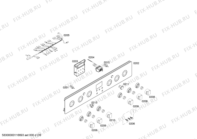 Схема №1 HG343200F с изображением Переключатель для электропечи Siemens 00602766