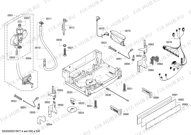 Взрыв-схема посудомоечной машины Siemens SN48N563DE Extraklasse made in germany - Схема узла 05