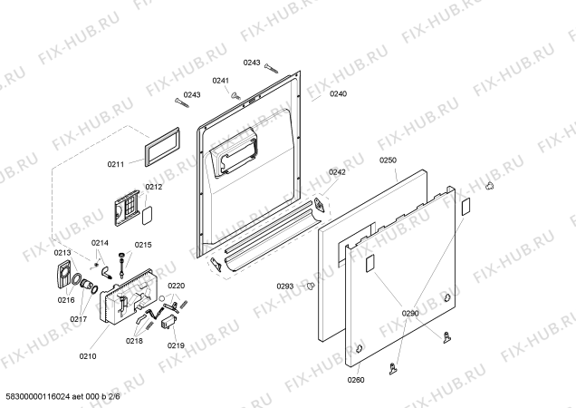 Схема №1 SHV45M33EU с изображением Рамка для посудомойки Bosch 00447495