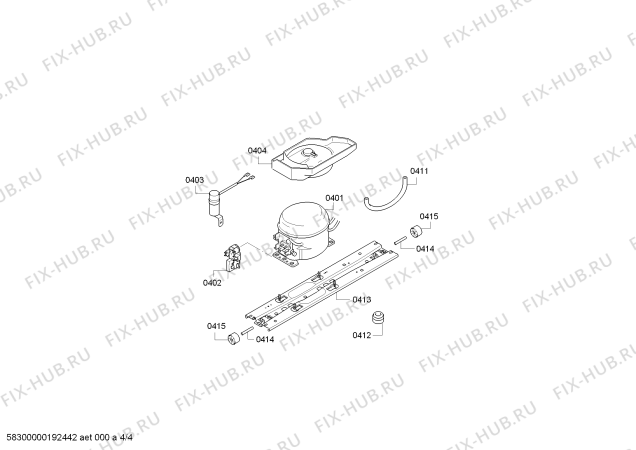 Взрыв-схема холодильника Bosch KGN33NL20G, Bosch - Схема узла 04