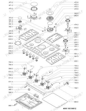 Схема №1 AKS 343/IX с изображением Затычка для плиты (духовки) Whirlpool 481010400189