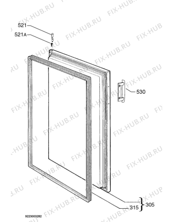 Взрыв-схема холодильника Privileg 036531_40432 - Схема узла Door 003