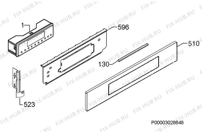 Взрыв-схема плиты (духовки) Rex Electrolux FQL202XED - Схема узла Command panel 037