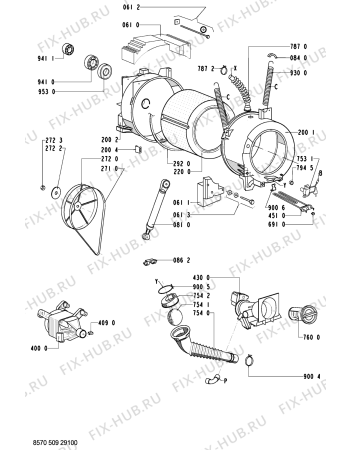 Схема №1 AWM 5093 с изображением Декоративная панель для стиралки Whirlpool 481245212948