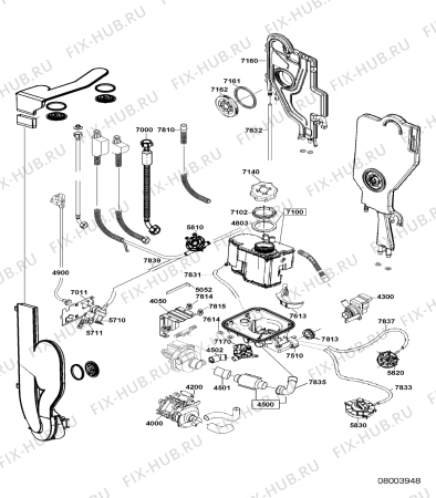 Схема №1 ADG 3500 с изображением Запчасть для посудомойки Whirlpool 481231028256