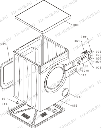 Схема №1 WAE7499 (453309, PS0A3/140) с изображением Обшивка для стиральной машины Gorenje 453725