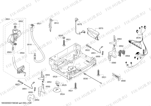 Взрыв-схема посудомоечной машины Bosch SMI40M05SK - Схема узла 05