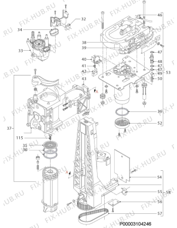Схема №2 PE4571-B с изображением Корпусная деталь для электрокофеварки Aeg 4055356523
