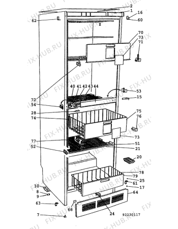 Взрыв-схема холодильника Electrolux FG3260N - Схема узла C10 Cabinet/Interior