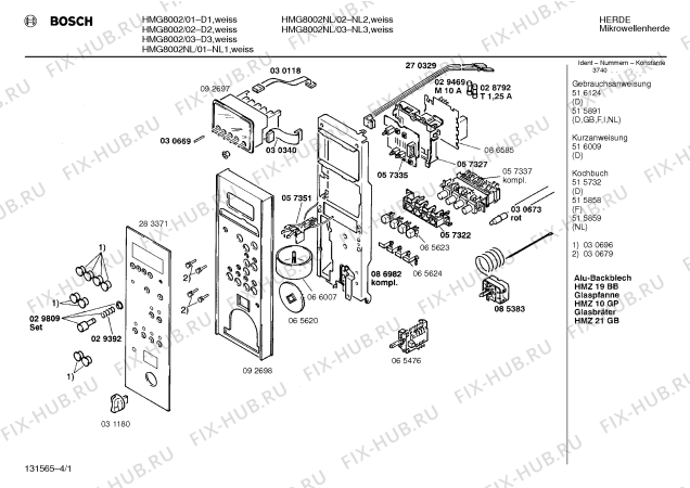 Схема №1 H6850W2GB GB-6255.11 с изображением Пружина для микроволновки Bosch 00030678