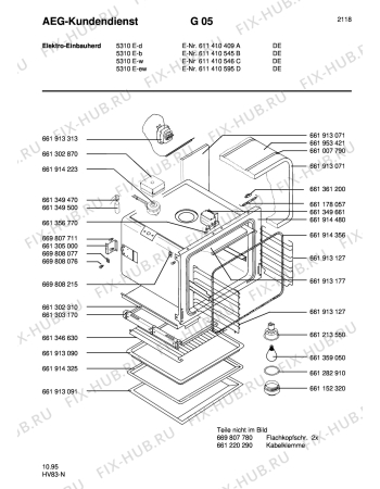 Взрыв-схема плиты (духовки) Aeg COMP. 5310E-D - Схема узла Section2