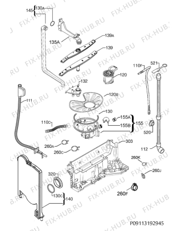 Взрыв-схема посудомоечной машины Aeg F55311VI0 - Схема узла Hydraulic System 272