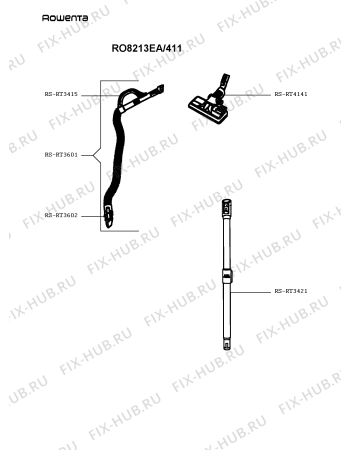 Схема №1 RO8213EA/411 с изображением Двигатель (мотор) для пылесоса Rowenta RS-RT4286