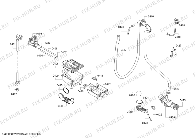 Схема №2 WAT2849BSN с изображением Наклейка для стиральной машины Bosch 10004542