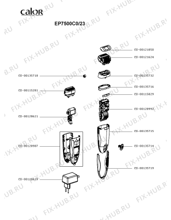 Схема №1 EP7500C0/23 с изображением Микронасадка для электроэпилятора Calor CS-00135732