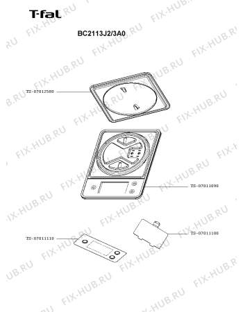 Схема №1 BC2113J2/3A0 с изображением Элемент корпуса для электровесов Seb TS-07012580