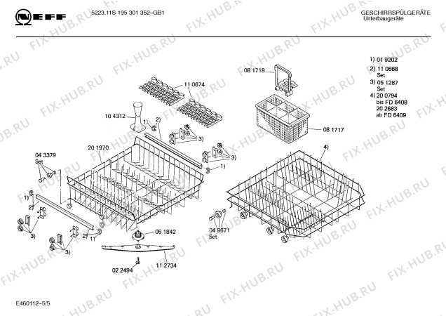 Взрыв-схема посудомоечной машины Neff 195301352 5223.11S - Схема узла 05