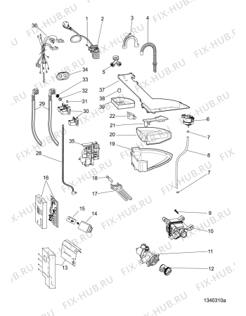 Схема №1 WMUD843BCUK (F083870) с изображением Пластина для стиралки Indesit C00303411