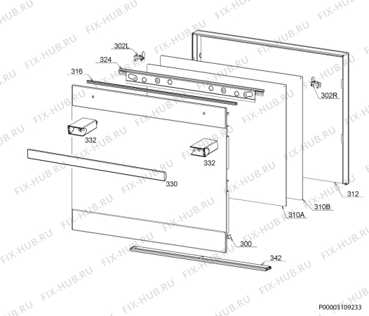 Взрыв-схема плиты (духовки) Electrolux EBKGL3DCN - Схема узла Door
