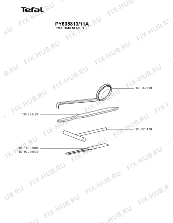 Взрыв-схема гриля Tefal PY605813/11A - Схема узла FP004724.7P2