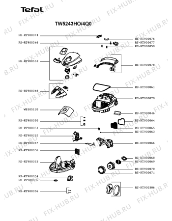 Схема №1 TW5243HO/4Q0 с изображением Покрытие для мини-пылесоса Tefal RS-RT900553