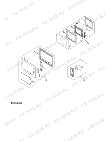 Взрыв-схема плиты (духовки) Indesit MWK2221QHA (F087585) - Схема узла