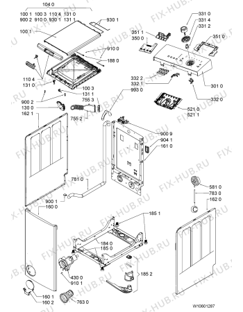 Схема №1 EV 1269 с изображением Блок управления для стиралки Whirlpool 481010579939