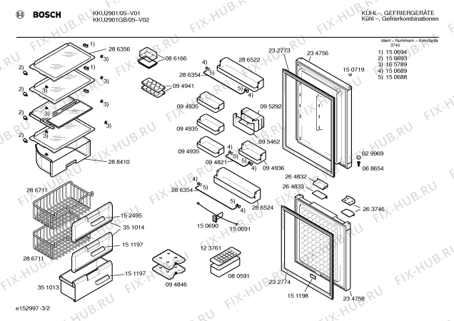 Схема №1 KKU3301GB с изображением Модуль для холодильной камеры Bosch 00352146