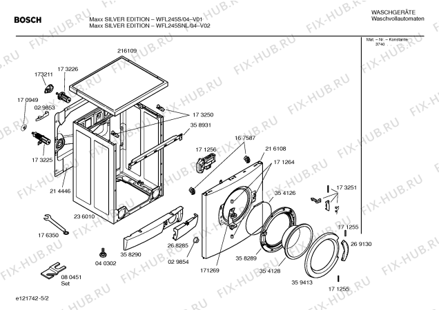 Схема №1 WFL205SFF SILVER EDITION с изображением Ручка выбора программ для стиральной машины Bosch 00175777