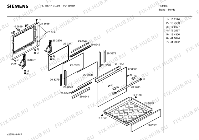 Схема №1 HL58247EU с изображением Фронтальное стекло для духового шкафа Siemens 00470603