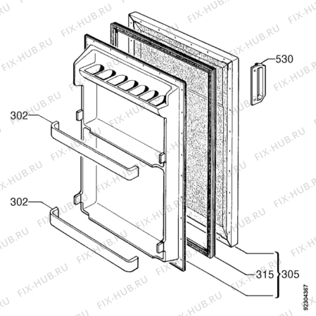 Взрыв-схема холодильника Arthurmartinelux AR6413T - Схема узла Door 003