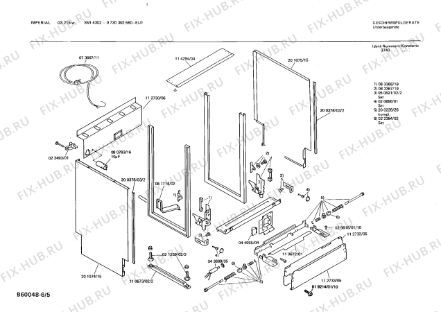 Взрыв-схема посудомоечной машины Imperial 0730302560 GS215W - Схема узла 05