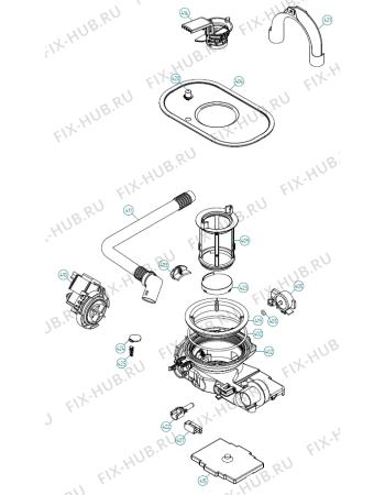 Взрыв-схема посудомоечной машины Asko D5904 AU   -Stainless (340332, DW90.C) - Схема узла 04