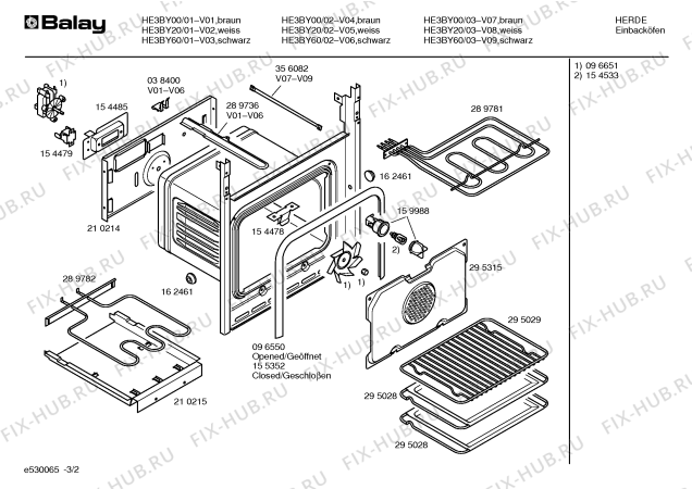Схема №1 HE3BY60 с изображением Переключатель для электропечи Bosch 00159975