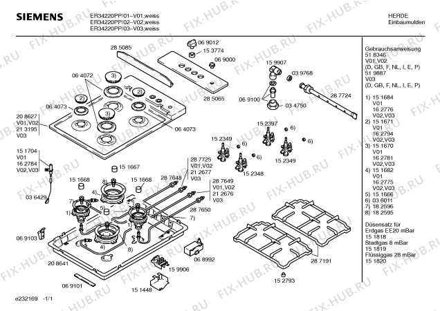 Схема №1 ER34220PP с изображением Инструкция по эксплуатации для духового шкафа Siemens 00518346