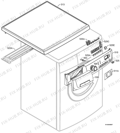 Взрыв-схема стиральной машины Electrolux EWF14583W - Схема узла Command panel 037