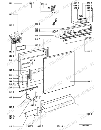Взрыв-схема посудомоечной машины Bauknecht GSF 4630 WS - Схема узла