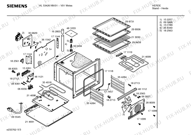 Схема №1 HL53426NN с изображением Инструкция по эксплуатации для духового шкафа Siemens 00528775