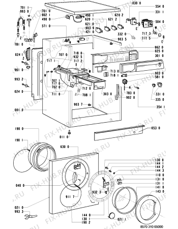 Схема №1 AWM 310 с изображением Электролиния для стиралки Whirlpool 481932118337