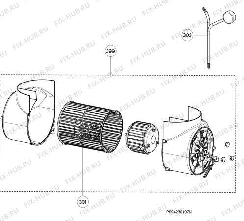 Взрыв-схема вытяжки Electrolux EFP9500X/A - Схема узла Motor