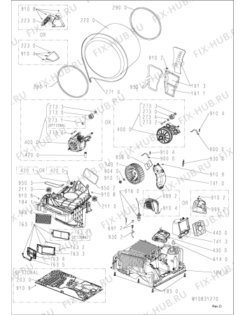 Схема №2 HSCX 10444 с изображением Всякое для стиралки Whirlpool 481010826442