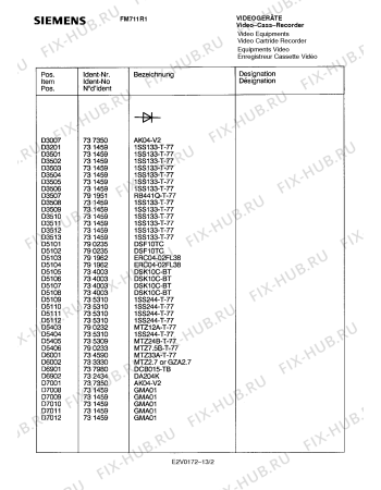 Схема №3 FM711R1 с изображением Сервисная инструкция для видеоаппаратуры Siemens 00535480